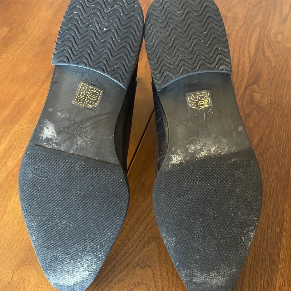 L'INTERVALLE Navy Blue Crocodile Pattern Boots - Picture 4 of 6